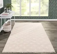 Modern wool geometric rug styled for versatile home décor