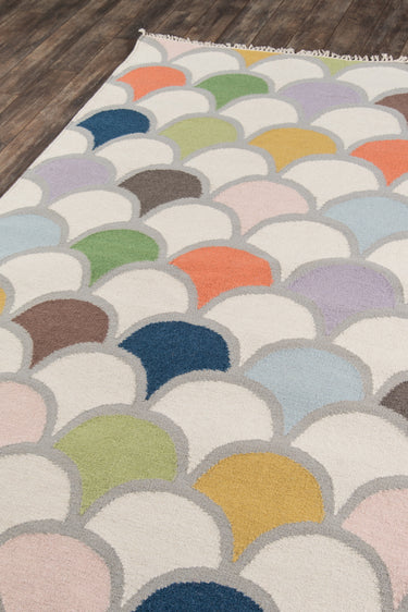 Multi Geometric area rug 2' X 3' - close-up of pattern and texture