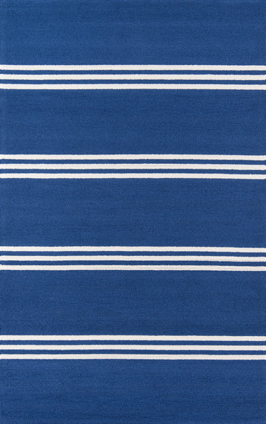 Maritime Blue Veranda Hand Hooked Area Rug by Momeni, 5' X 8'