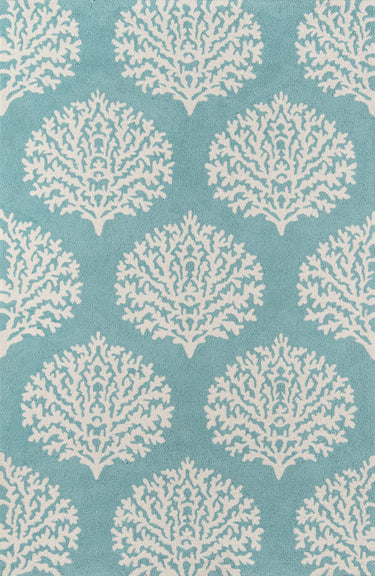Momeni Veranda VR-45 Aqua Hand Hooked Area Rug, 2' X 3'