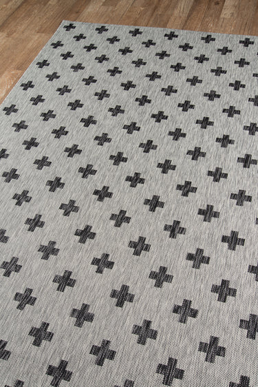 Grey area rug 100 2' X 6 - close-up of pattern and texture