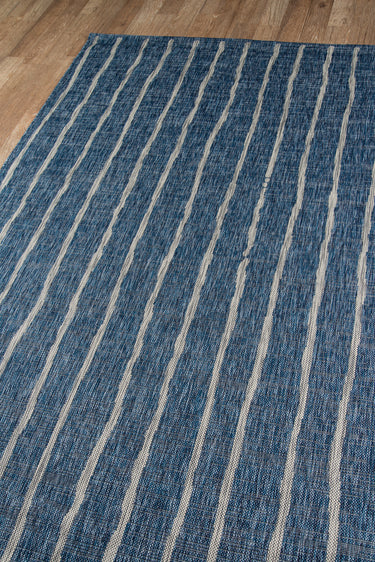 Blue Stripe area rug 2' X 10' - close-up of pattern and texture