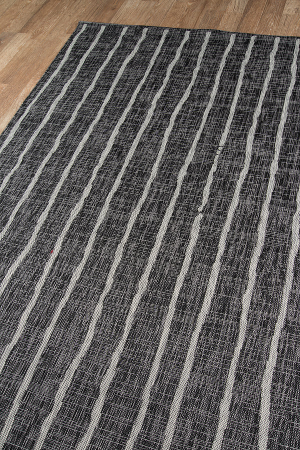 Villa Rectangle Area Rug - Black Polypropylene Blend, 3'3