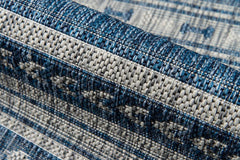 Durable woven Tuscany blue rug, Villa VI-04 indoor/outdoor style