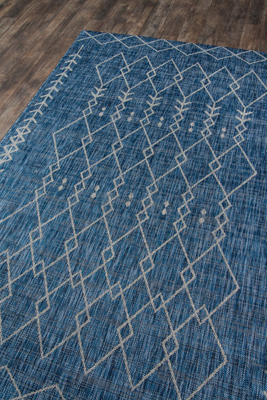 Blue area rug 3'11" X 5 - close-up of pattern and texture