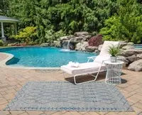 Moroccan-inspired VI-08 rug styled for versatile indoor and outdoor décor