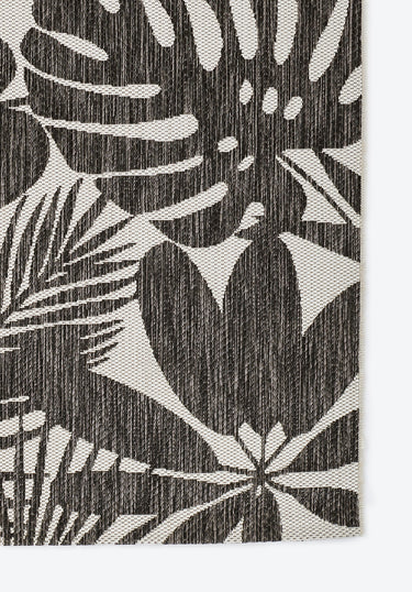 Black Transitional area rug 9'3" X 12 - close-up of pattern and texture