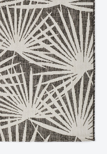 Black Polypropylene area rug 5'3" X 7 - close-up of pattern and texture