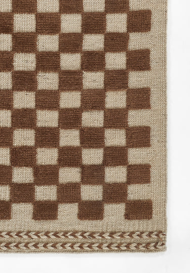 Brown area rug 9' X 12' - close-up of pattern and texture
