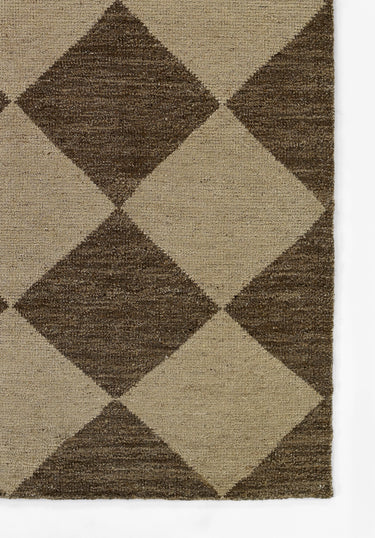 Brown area rug 4 8' X 10 - close-up of pattern and texture