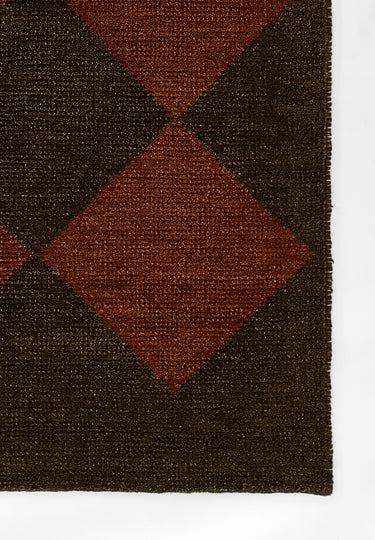 Orange area rug 5' X 8' - close-up of pattern and texture