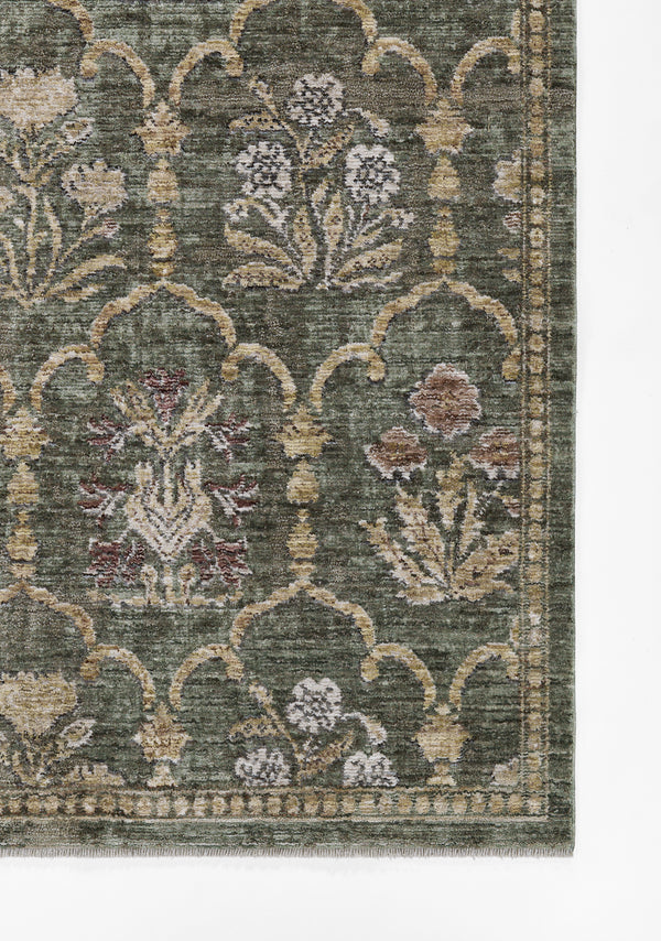Green Wisteria Machine - Made Runner Rug by Momeni, 2'3