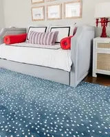 Woodland WOD-1 Antelope Blue Wool Hand-Tufted Area Rug – 100% Wool Indoor Rug
