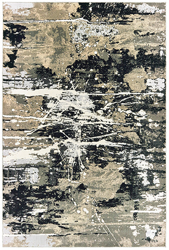 Oriental Weavers Bowen 109E2 Black and Gold Oversized Dining Room Rug Abstract Area Rug - 7'10" x 10'10"