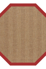 Islamorada-Herringbone Canvas Jockey Red Area Rug