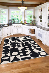 Roberta TOP-3 black handwoven wool rug from Topanga collection