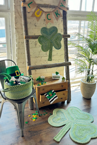 Happy Holidays-St. Patrick's Clover Area Rug