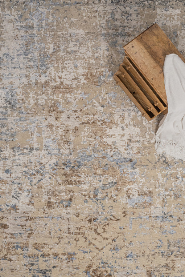 Carrara Beige Blue Area Rug