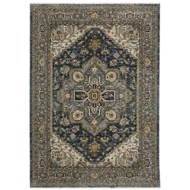Oriental Weavers Aberdeen 1144Q Blue and Taupe Oversized Dining Room Rug Polyester Area Rug - 7'10" x 10'10"
