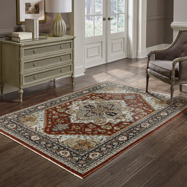 Oriental Weavers Aberdeen 1144R Red and Blue Extra Large Room Anchor Polyester Area Rug - 9'10" x 12'10"