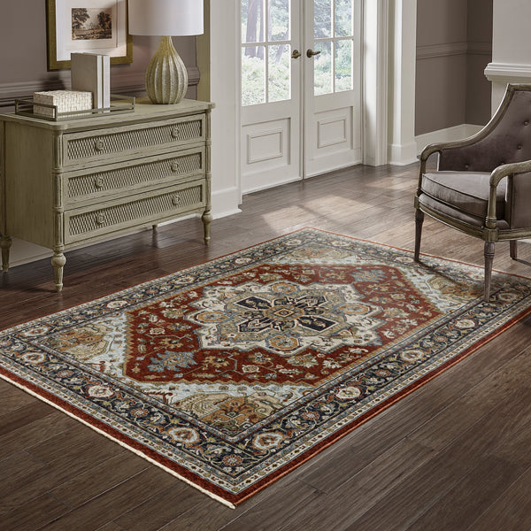 Oriental Weavers Aberdeen 1144R Red and Blue Extra Large Room Anchor Polyester Area Rug - 9'10