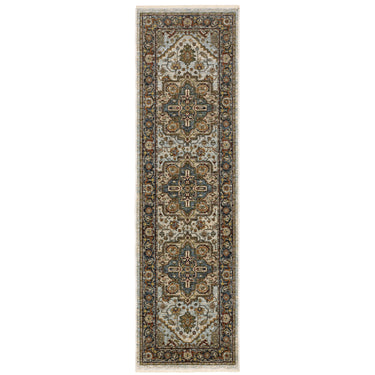 Oriental Weavers Aberdeen 1144W Beige and Sky Blue Hallway Runner Polyester Runner Rug - 2'3" x 7'6"