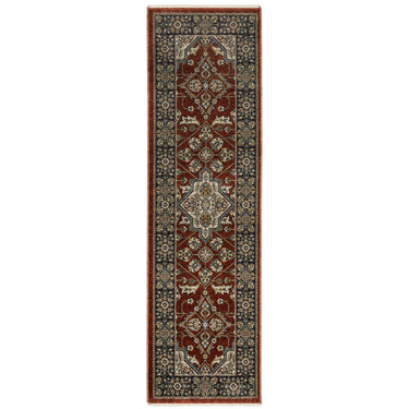 Oriental Weavers Aberdeen 4151R Red and Blue Hallway Runner Polyester Runner Rug - 2'3" x 7'6"