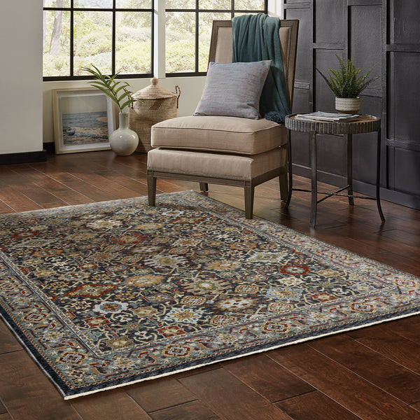 Oriental Weavers Aberdeen 4922D Blue and Multi Hallway Runner Traditional Runner Rug - 2'3