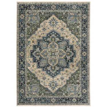 Oriental Weavers Aberdeen 051G1 Blue and Tan Extra Large Room Anchor Traditional Area Rug - 12' x 14'8"