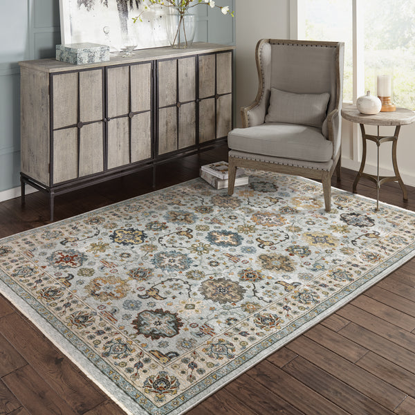 Oriental Weavers Aberdeen 561W1 Blue and Beige Hallway Runner Traditional Runner Rug - 2'3