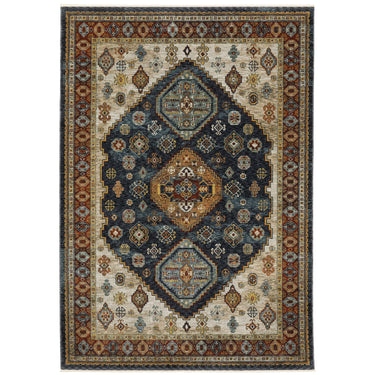 Oriental Weavers Aberdeen 005W1 Blue and Multi Medium Living Room Rug Traditional Area Rug - 5'3" x 7'6"