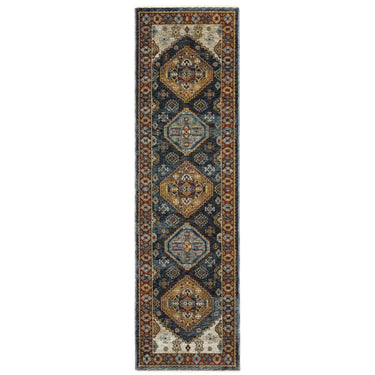 Oriental Weavers Aberdeen 005W1 Blue and Multi Hallway Runner Polyester Runner Rug - 2'3" x 7'6"