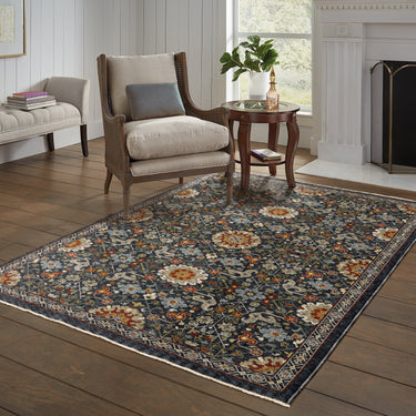 Oriental Weavers Aberdeen 006B1 Blue and Multi Hallway Runner Medallion Runner Rug - 2'3" x 7'6"