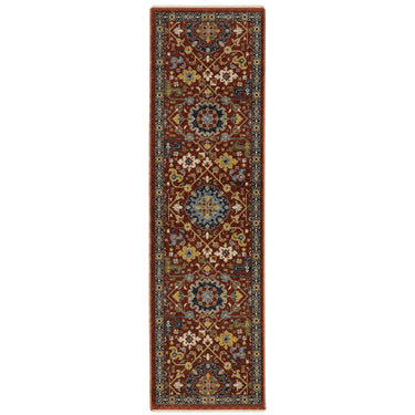 Oriental Weavers Aberdeen 006R1 Red and Multi Hallway Runner Polyester Runner Rug - 2'3" x 7'6"