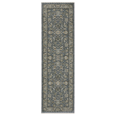 Oriental Weavers Aberdeen 070H1 Blue and Beige Hallway Runner Polyester Runner Rug - 2'3" x 7'6"