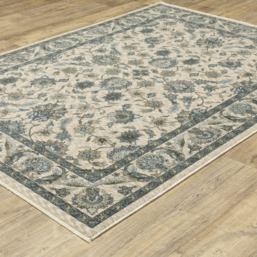 Oriental Weavers Aberdeen 070I1 Beige and Blue Large Seating Area Rug Traditional Area Rug - 6'7" x 9'6"