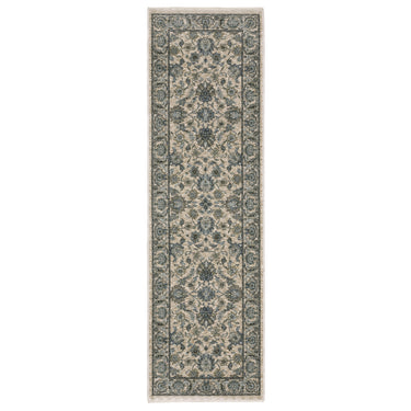Oriental Weavers Aberdeen 070I1 Beige and Blue Hallway Runner Medallion Runner Rug - 2'3" x 7'6"