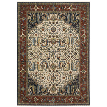 Oriental Weavers Aberdeen 752W1 Ivory and Red Small Entryway Accent Traditional Area Rug - 2' x 3'