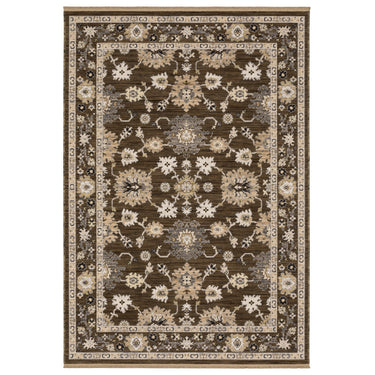 Oriental Weavers Acacia ACA01 Brown and Tan Extra Large Room Anchor Wool Area Rug - 9'10" x 12'10"