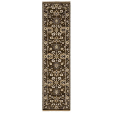 Oriental Weavers Acacia ACA01 Brown and Tan Hallway Runner Wool Runner Rug - 2'6" x 10'