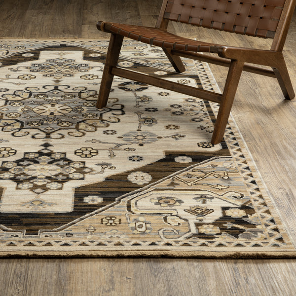 Oriental Weavers Acacia ACA04 Brown and Gray Medium Living Room Rug Traditional Area Rug - 5'3