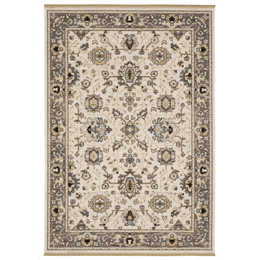 Oriental Weavers Acacia ACA06 Beige and Gray Compact Bedroom Accent Traditional Area Rug - 3'3" x 5'