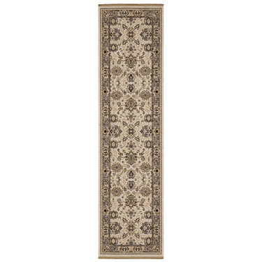 Oriental Weavers Acacia ACA06 Beige and Gray Hallway Runner Medallion Runner Rug - 2'6" x 10'