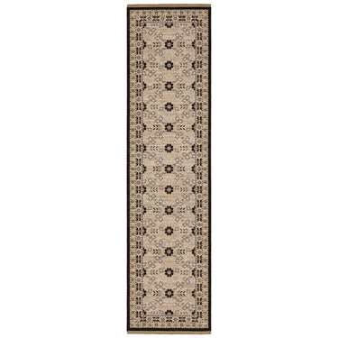 Oriental Weavers Acacia ACA09 Beige and Black Hallway Runner Traditional Runner Rug - 2'6" x 10'