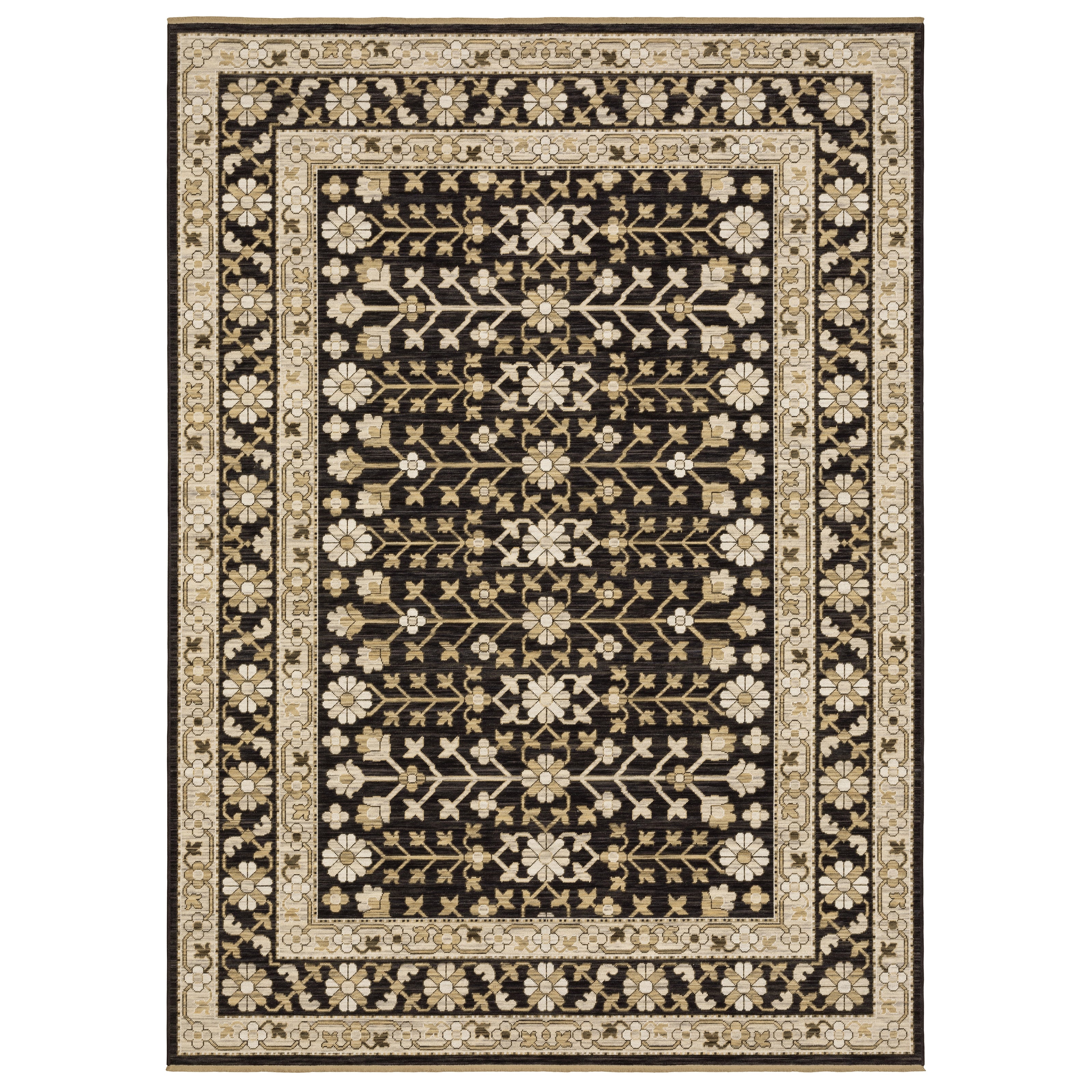 Oriental Weavers Acacia ACA10 Black and Beige Large Seating Area Rug ...