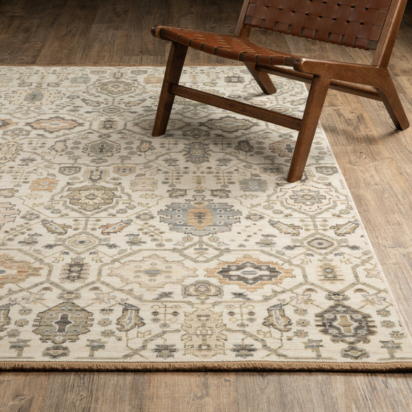 Oriental Weavers Acacia ACA16 Ivory and Gold Compact Bedroom Accent Wool Area Rug - 3'3