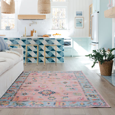 Oriental Weavers Addison ADD01 Pink and Blue Large Seating Area Rug Polyester Area Rug - 7'6" x 9'10"