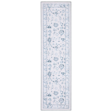 Oriental Weavers Addison ADD02 Ivory and Blue Hallway Runner Polyester Runner Rug - 2' x 7'
