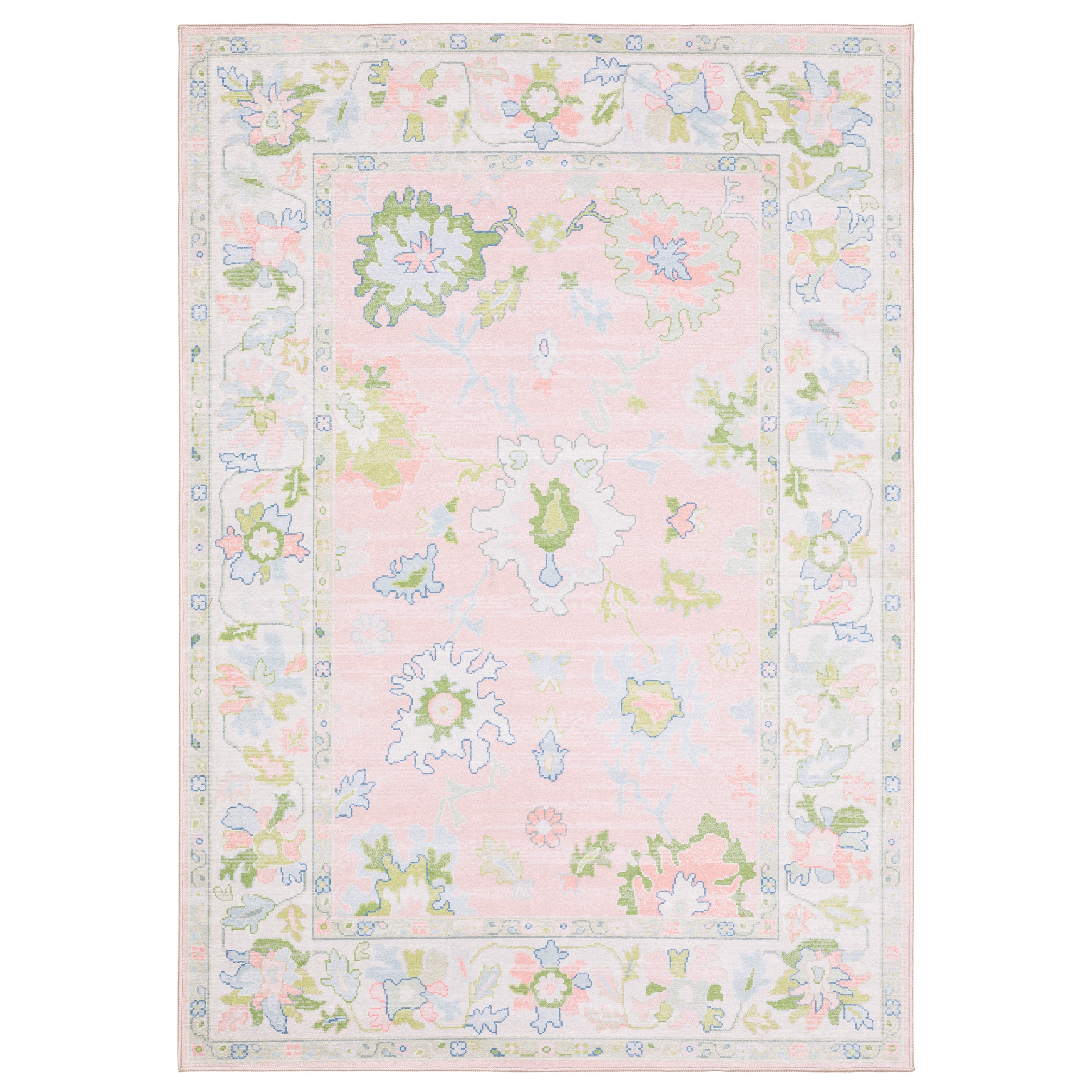 Oriental Weavers Addison ADD04 Pink and Green Compact Bedroom Accent ...