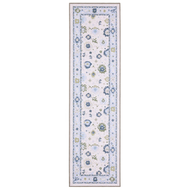 Oriental Weavers Addison ADD05 White and Blue Hallway Runner Traditional Runner Rug - 2' x 7'